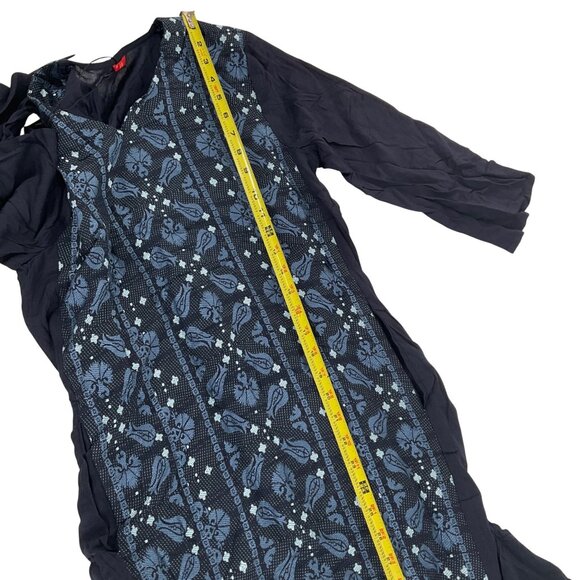 W Womens Navy Kurta Dress Size 10 100% Viscose Indian Ethnic Wear - Picture 5 of 9